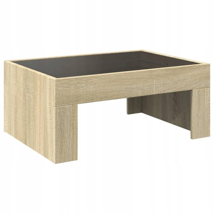 TABLE KAWOWY AVEC LED INFINITY, DAB SONOMA, 70X50X30 CM