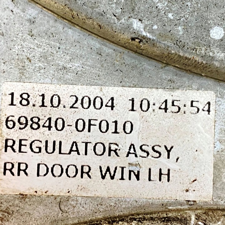 ÉLÉVATEUR VITRES MANUEL ARRIÈRE ARRIÈRE CÔTÉ GAUCHE VOLVO V60 698400F010