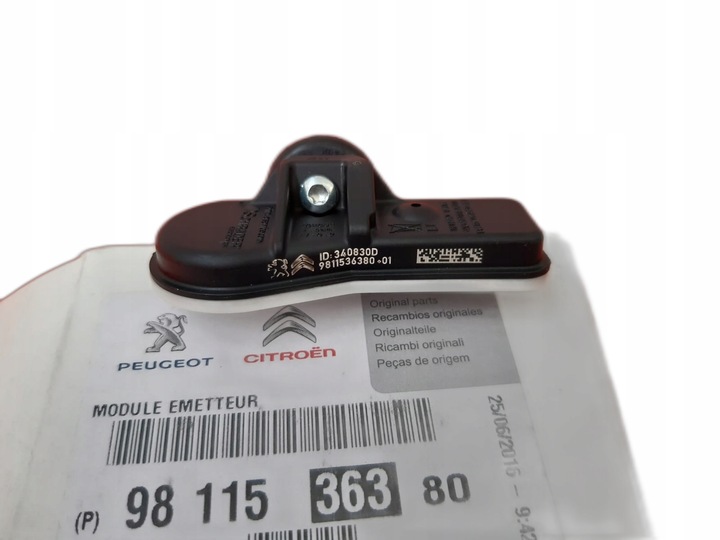 ORGINALNY SENSOR DE PRESIÓN NEUMÁTICOS TPMS FIAT SCUDO 