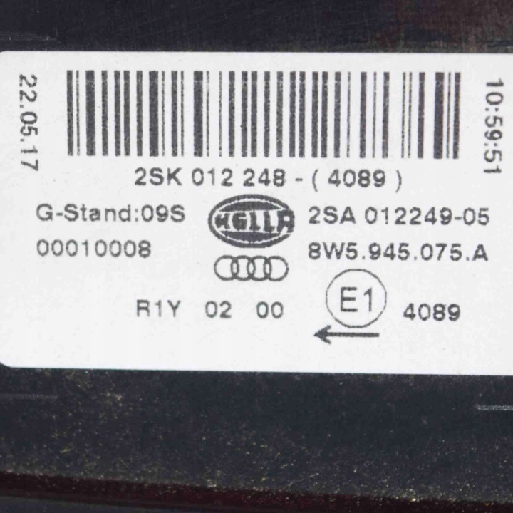 GAUCHE PHARE COUVERCLES DE COFFRE COUVERCLES DE COFFRE AUDI A4 (8W2, B9) 8W5945075A 10008269 1.4L 110KW
