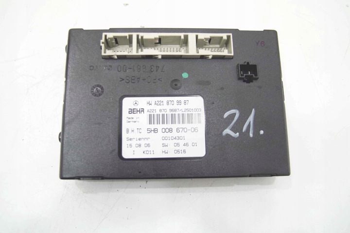 UNIDAD DE CONTROL DE ACONDICIONADOR MERCEDES W221 A2218709987 