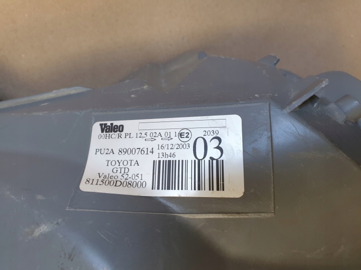PHARE PROJECTEUR GAUCHE AVANT TOYOTA YARIS I PU2A89007614 OE EUROPE