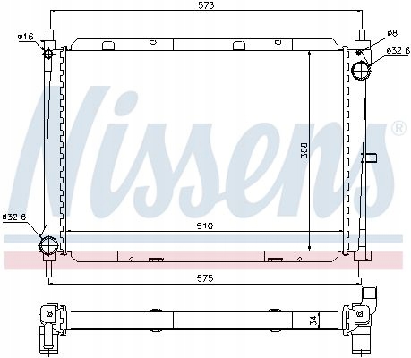 RADUADOR DE AGUA 68729 NISSENS NISSAN MICRA NOTE I 