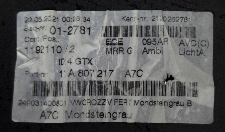 PARE-CHOCS AVANT AVANT PDC ACC CAMÉRA VW ID4 ID 4 GTX 11A807217 LA7C