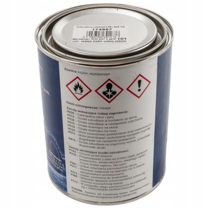 EMALIA PEINTURE PEINTURE VERT UNIVERSEL AVEC PODKLADEM SUR RDZE 0.8L HOXSO
