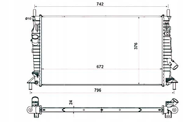 RADIATEUR FORD FOCUS 04-12 1.6-2.0TDCI KL+/-