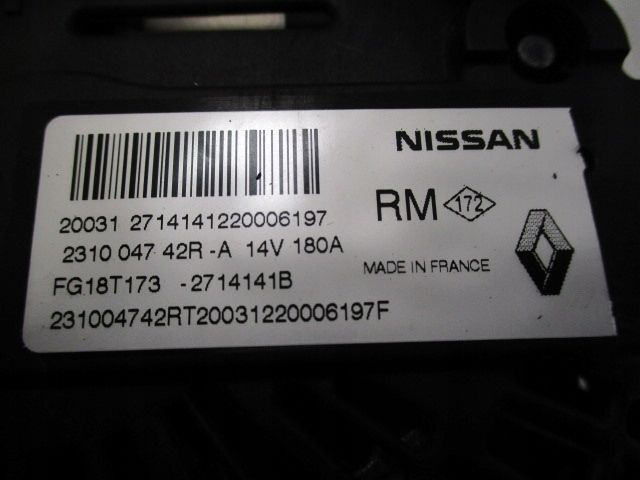 RENAULT 1.7 BLUEDCI DCI ALTERNATEUR 231004742R