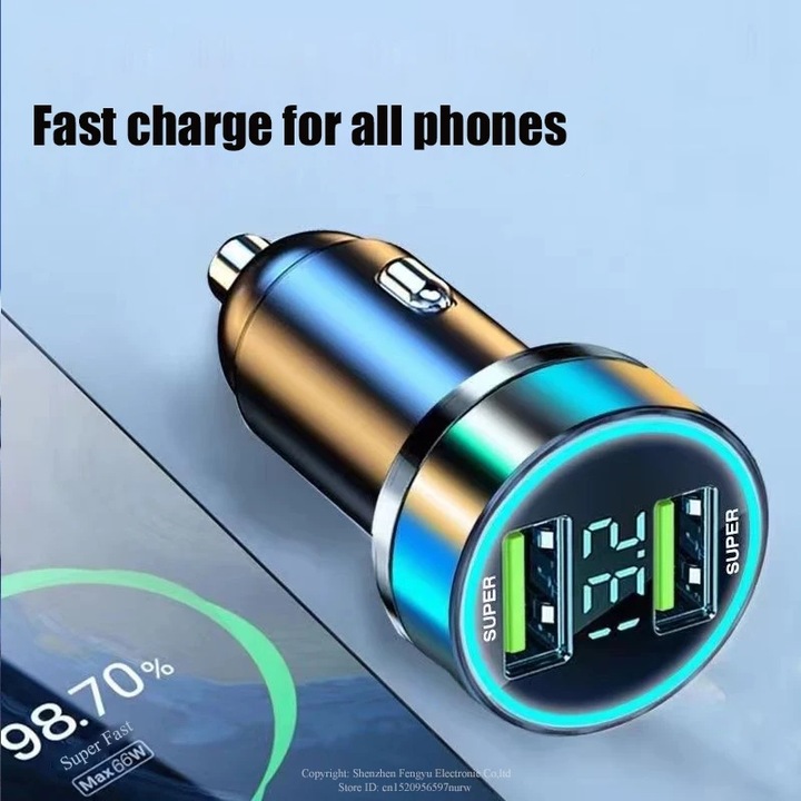 2 PORT SÚPER FAST USB CAR CHARGER PARA IPHONE 14 PRO MAX 13 12 11 ONEPLUS HU 