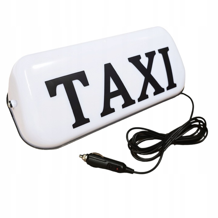 LAMP TAXI ON MAGNES FOR 180 KM/H WHITE KOGUT SYGNALIZATOR BIG FROM JACKPLUG 