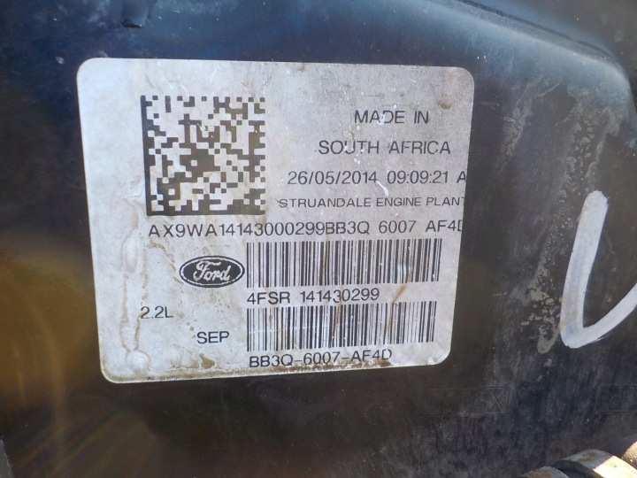 FORD RANGER V 14R 2.2 TDCI 150KM MOTEUR GBVAJQJ QJ2R COMPLET FILM