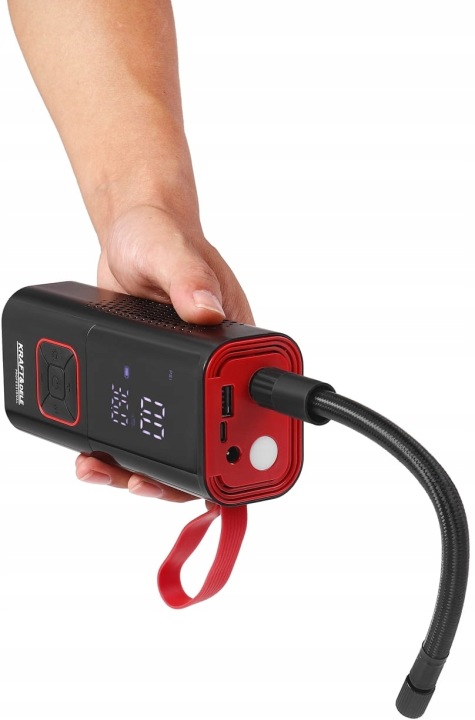 COMPRESSEUR AKUMULATOROWY KRAFT&DELE 10 BAR 7800 MAH AVEC LAMPE DE POCHE LED