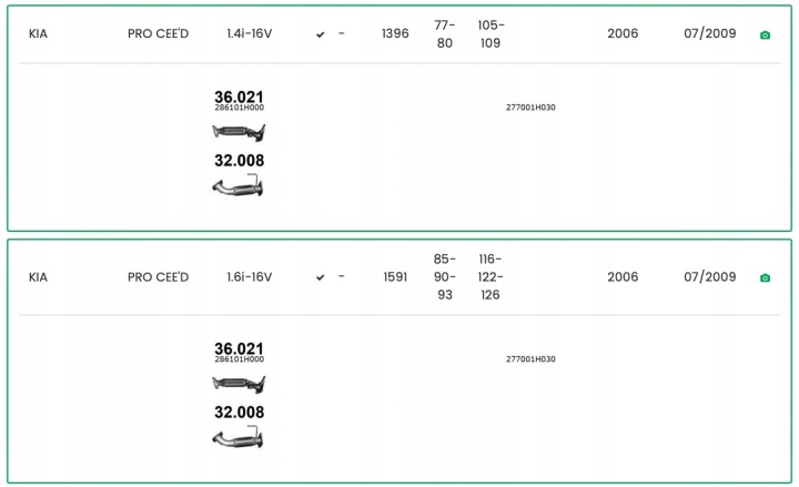 TUYAU D'ÉCHAPPEMENT _IZAWIT 36.021 KIA CEE'D PRO