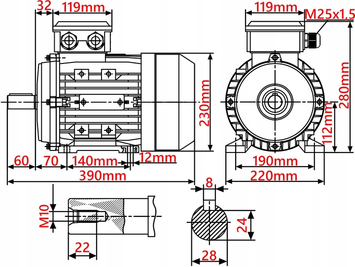 MOTEUR ÉLECTRIQUE 4KW 400/690V 1440OBR 3FAZOWY photo 2 - milautoparts-fr.ukrlive.com