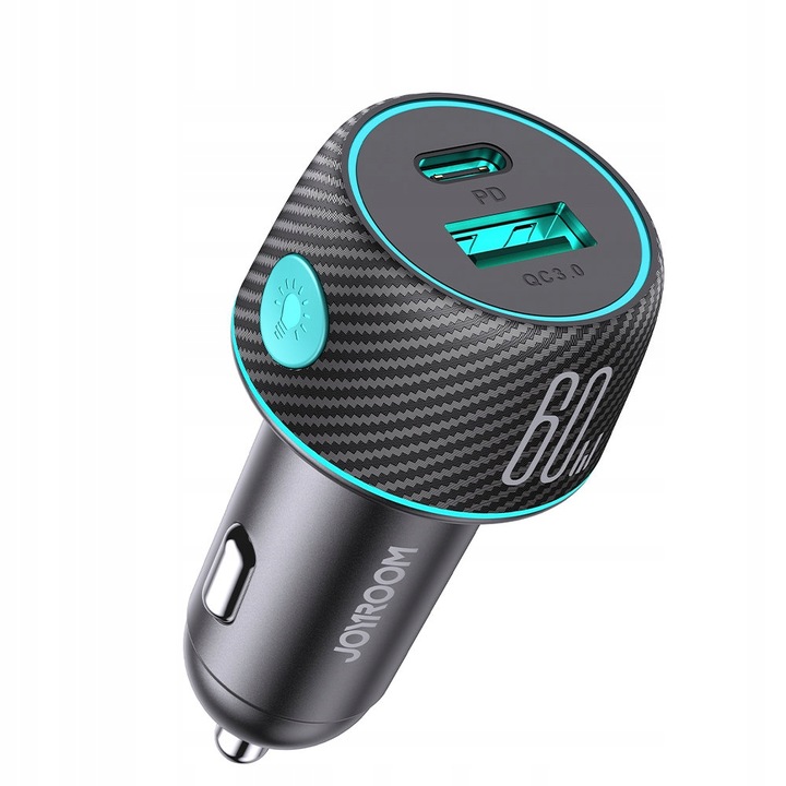 JOYROOM DISPOSITIVO DE CARGA DE AUTOMÓVIL RÁPIDA CARGADOR 60W USB-C I USB-A 