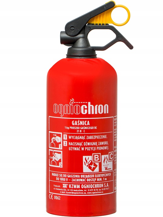 EXTINGUIDOR DE POLVO 1KG CON POKROWCEM PARA DE MALETERO 