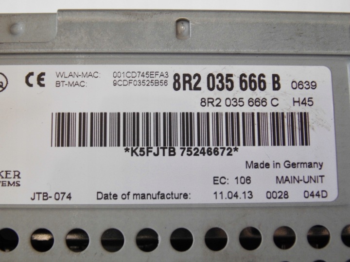 RADIO NAVIGATION LECTEUR DE CARTE KART SD A4 B8 LIFT A5 8T