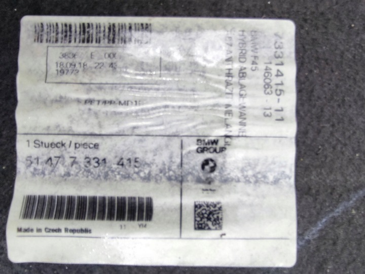 BMW F45 F39 F48 REVÊTEMENT COUVERCLES DE COFFRE ARRIÈRE HYBRIDE 7331415