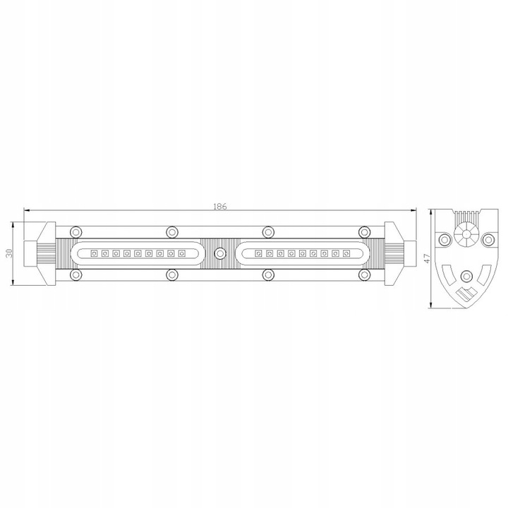 FARO EN FUNCIONAMIENTO DIODO LUMINOSO DIODO LUMINOSO LED 20CM VIGA DIODO LUMINOSO DIODO LUMINOSO LED 12V 24V APAGADO ROAD 