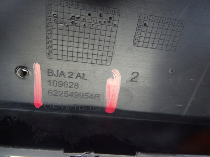 GRILLE PARE-CHOCS AVANT AVANT RENAULT CLIO V LIFT 622549954R