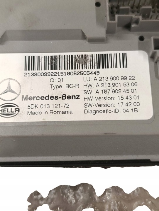MERCEDES-BENZ E W213 2019 TOUTES UNITÉ COMMANDE SAM