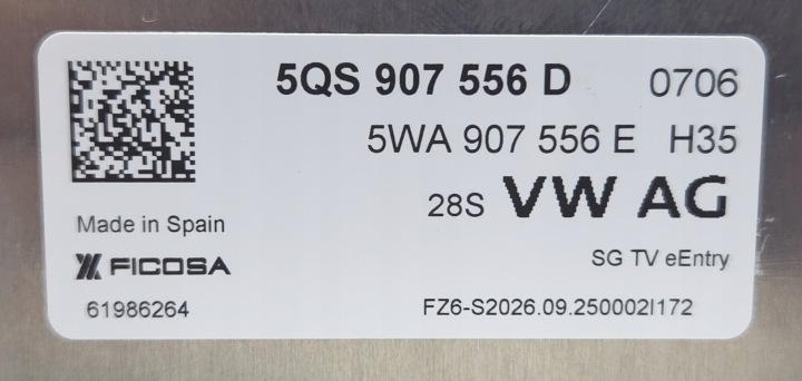 CONTRÔLEUR CAMÉRA 360 TOIT OUVRANT VIEW VW TIGUWAN CT1 571 5QS907556D