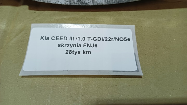 BOÎTE DE VITESSES KIA CEED III FNJ6 28TYS KM 2023 ANNÉE 6 ENGRENAGES
