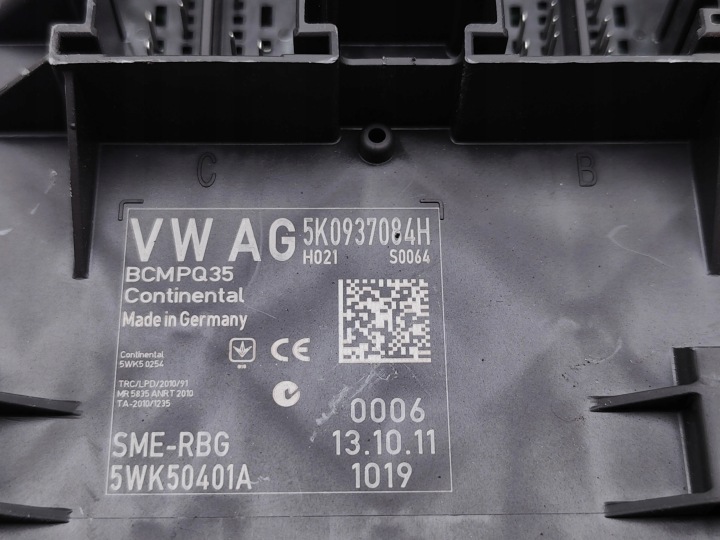 VW SHARAN CONTRÔLEUR MODULE CONFORT 2.0 TDI DIESEL 103KW (140 HP) 2012 MPV