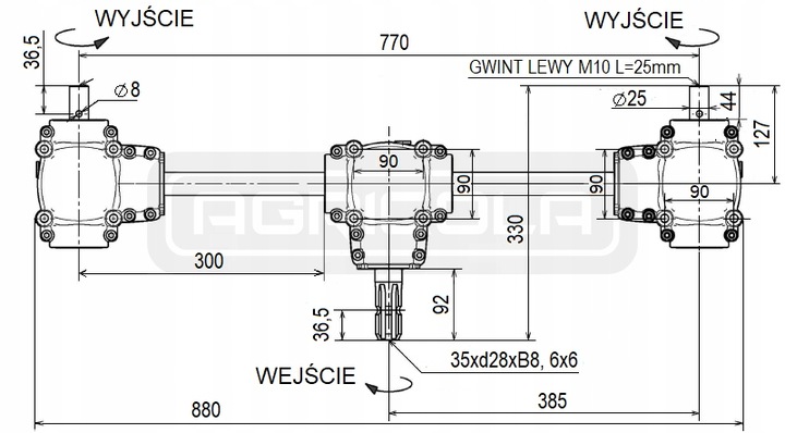 UNIDAD MARCHAS ALU-WZM-MOC L:770 HYDROLIDER 