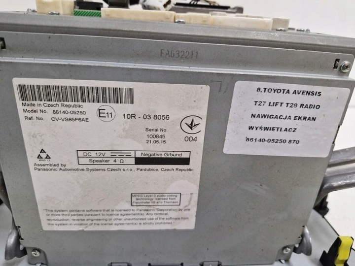 TOYOTA AVENSIS T27 LIFT T29 RADIO NAVIGATION NAVI ÉCRAN MONITEUR