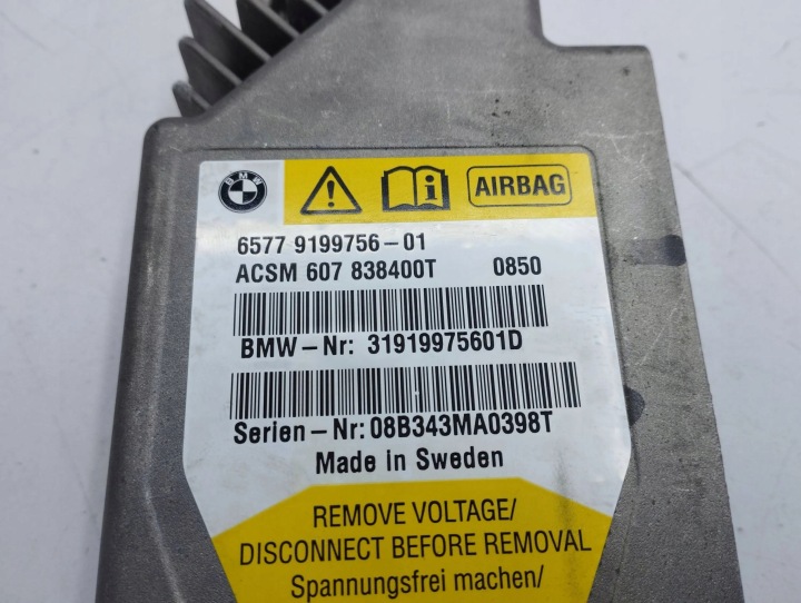 BMW 7 F01 F02 F03 F04 CONTRÔLEUR AIRBAG 2009 9199756