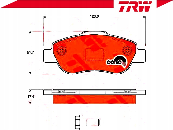 ZAPATAS DE FRENADO TRW GDB1589 