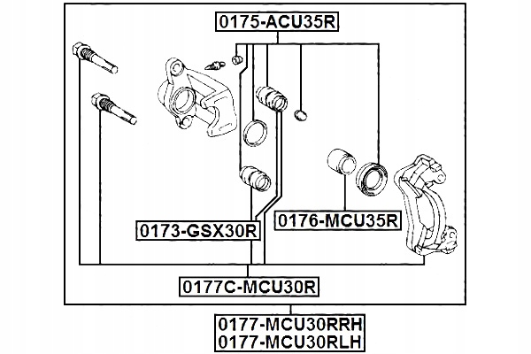 FEBEST PISTÓN SOPORTE FRENOS TRASERO TOYOTA HARRIER ACU3.GSU3.MCU3 