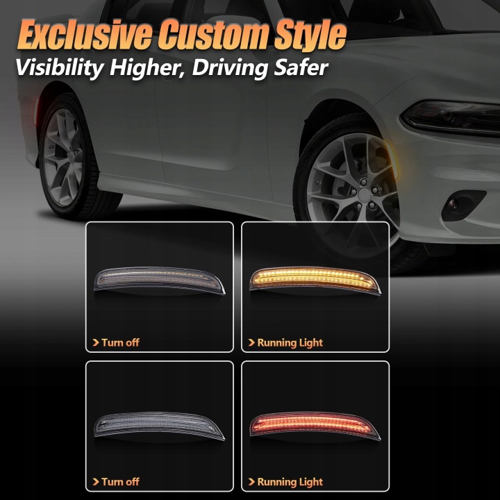 OBRYSOWKI DODGE CHARGER DE 2015- ENSEMBLE COULEUR GRISE