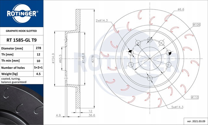 DISCOS ROTINGER SAAB 9-3 02- PARTE TRASERA LITE 