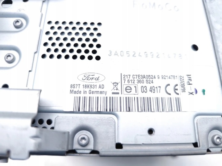 FORD S-MAX RADIO CD PLAYER. 2009 MPV 4/5DR 8S7T-18K931-AD 7612360524 DIESEL