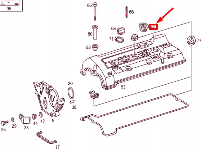 MERCEDES-BENZ C W202 JOINT D'ÉTANCHÉITÉ COUVERCLES CULASSES PISTONS A1040160980