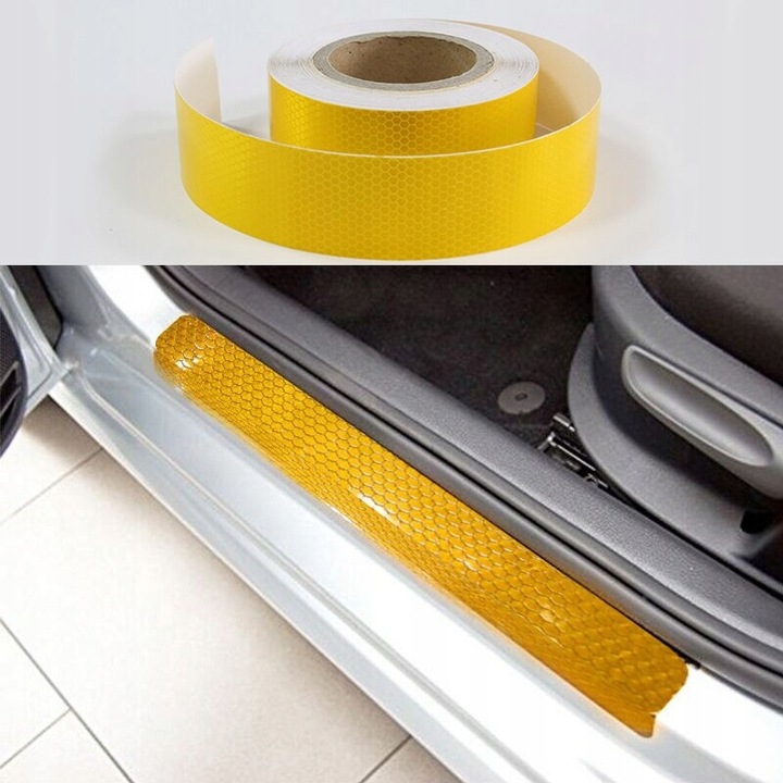 BELT WARNING REFLECTIVE ON AUTO TIR LAWETE KONTUROWA YELLOW COLOR 25M GOLD 