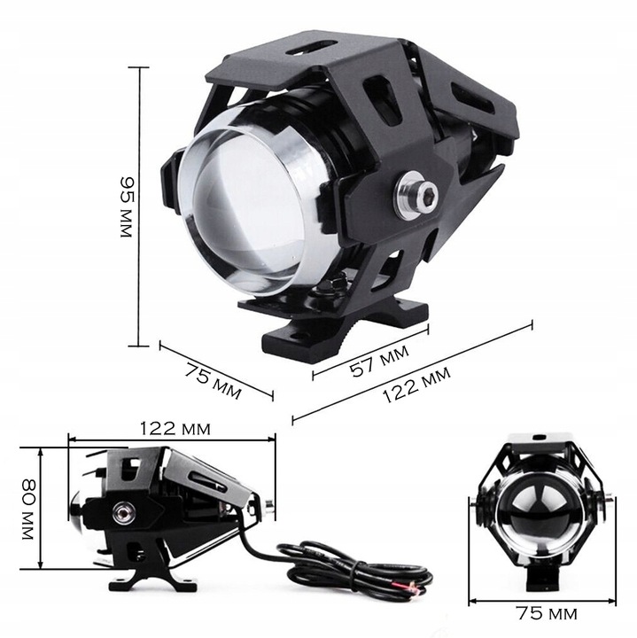 2X HALOGENAS LED ŽIBINTAS REFLEKTORIUS QUAD U5 JUNGIKLIS nuotrauka 4