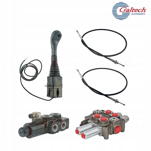 DISTRIBUTEUR HYDRAULIQUE 2Q75 90L 3 SECTION JOY 1P CÂBLES 2,5M GALTECH