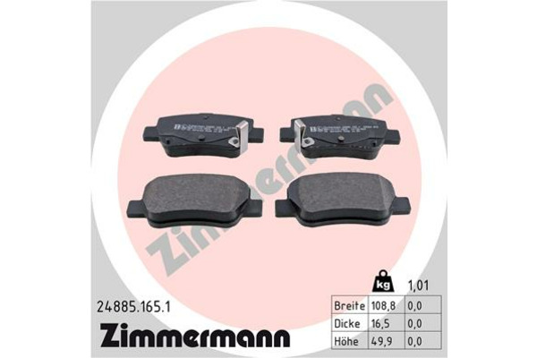 ZIMMERMANN 24885.165.1 KIT PLAQUETTES FREINS FREINS DISQUE