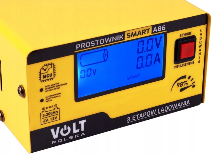 SMART RECTIFICADOR AUTÓMATA VOLT 6V/12V 15A RENOVACIÓN REPARACIÓN LCD 