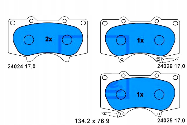 ATE ZAPATAS DE FRENADO TOYOTA PARTE DELANTERA LAND CRUISER 03- 