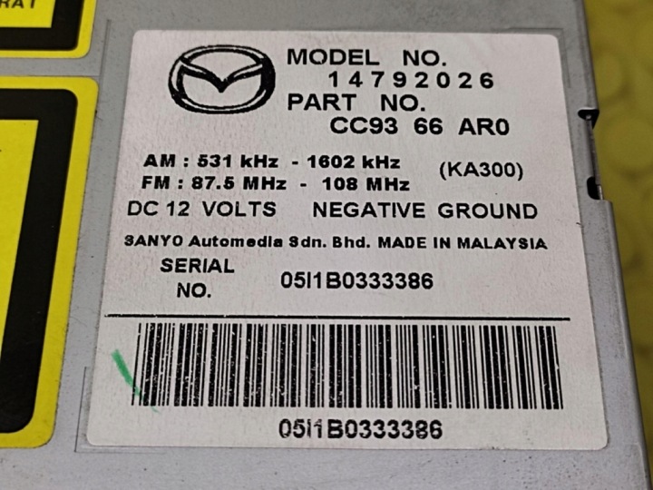 MAZDA 5 RADIO 14792026