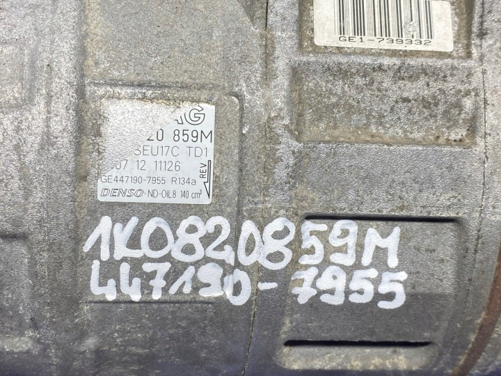 COMPRESSEUR DE CLIMATISATION TOURAN GOLF V AUDI SEAT 1.4 TSI BMY 1K0820859M