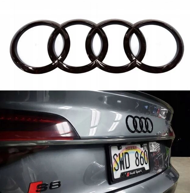 EMBLEMA PARTE TRASERA NEGRO AUDI A6 C7, Q5, Q7 216MM 