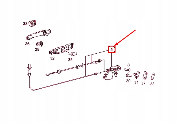 MERCEDES-BENZ ML W163 SERRURE DE PORTE ARRIÈRE GAUCHES A1637302135