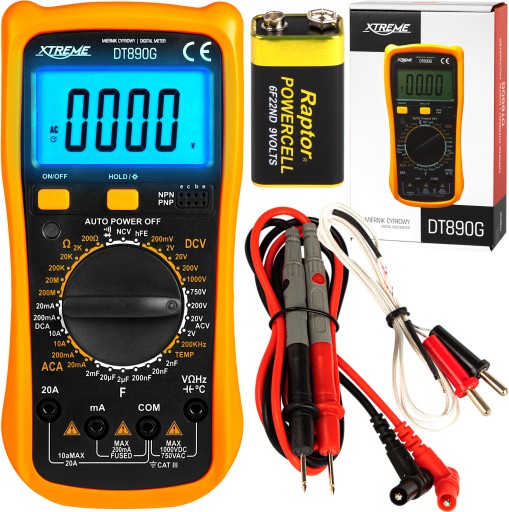 MULTIMETR MEDIDOR DIGITAL CORRIENTE LCD TEMPERATURA 6F22ND UNIVERSAL ENSAYADOR 