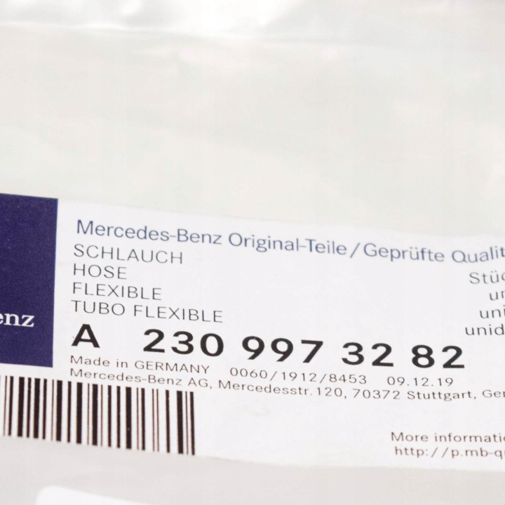 TUYAU SUSPENSIONS HYDROPNEUMATYCZNEGO MERCEDES-BENZ SL R230 A2309973282