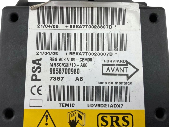 PEUGEOT 1007 2006 CONTRÔLEUR MODULE AIRBAG