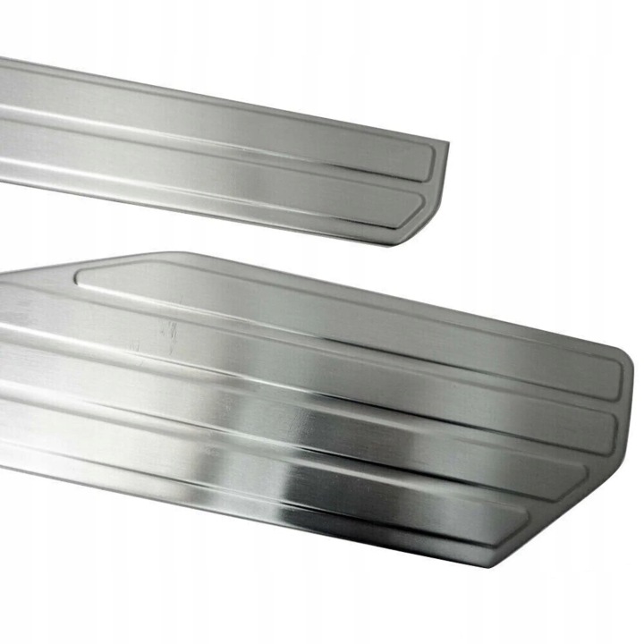 BAGUETTES PROTECTEUR SEUIL VERS VW AMAROK 2010-2025 SZCZOTKOWANY CHROME 4 PIÈCES